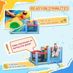 Qaba Inflatable Water Slide, Water Bounce House for Kids Outdoor Fun with Large Trampoline, Splash Pool, 550W Blower, Basketball Hoop, Dart Board, Jumping Castle Kids Backyard Party Gifts