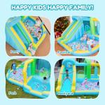 Inflatable Bounce House Water Slide,12-in-1 Oversized Indoor Bounce House for Kids 3-6 Tall Slide,Climbing Wall, Water Pool, Ball Pit,Sprinker,Dart, Basketball Hoop, 550W Blower for Backyard Party