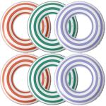 Junkin Inflatable Pool Floats Tube 33.64 Inch Swimming Ring for Adults Pool Beach Summer Outdoor Bachelorette Party Supply (Stripes Style,Purple, Orange, Green,6 Pcs)