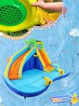 ROOJER Inflatable Water Slide Park for Kids Backyard 8-in-1 Blow Up Crocodile Spray Slide with 450W Blower, Splash Pool, Climbing Wall, Water Cannon, Basketball Hoop for Summer Outdoor Play Party Gift