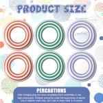 Junkin Inflatable Pool Floats Tube 33.64 Inch Swimming Ring for Adults Pool Beach Summer Outdoor Bachelorette Party Supply (Stripes Style,Purple, Orange, Green,6 Pcs)