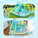 Inflatable Bounce House Water Slide,12-in-1 Oversized Indoor Bounce House for Kids 3-6 Tall Slide,Climbing Wall, Water Pool, Ball Pit,Sprinker,Dart, Basketball Hoop, 550W Blower for Backyard Party
