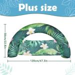 WERNNSAI Inflatable Pool Floats Chair for Adults, 2 Pack Tanning Float with Soft Fabric Covered, Stable Swimming Noodles Seats for Summer Pool Water Party Sea Beach Lake (Flamingo & Plant)