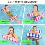 2-Pack Swimming Pool Float, Multi-Purpose Inflatable Pool Hammock (Saddle, Lounge Chair, Drifter), Water Hammock Lounge, (Navy Blue,Pink)