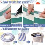 Junkin Inflatable Pool Floats Tube 33.64 Inch Swimming Ring for Adults Pool Beach Summer Outdoor Bachelorette Party Supply (Stripes Style,Purple, Orange, Green,6 Pcs)