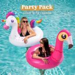 JOYIN 2-Pack Flamingo Unicorn Pool Float - Fun Floaties Inflatable Swimming Pool Tubes Toys Party Decorations, Summer Vacation Lake Beach Floaty Swim Rings Raft Lounger for Adults & Kids