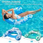 Jasonwell Inflatable Pool Float Chair - 2Pack Floating Pool Chair Lounge Floats for Swimming Pool Water Chair Pool Lounger with Cup Holder Pool Toy Party Floaties for Adults (BG-L)