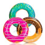 JOYIN Donut Pool Float with Glitters 32.5” (3 Pack), Funny Tube Toys for Swimming Pool Party and Donut Party Supplies