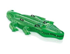 INTEX Giant Gator Inflatable Pool Float: Animal Pool Toy for Kids – 2 Heavy-Duty Handles – 176lb Weight Capacity – 80" x 45" – for Ages 3+