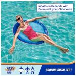SwimWays Spring Float Premium Papasan Pool Lounger, Inflatable Pool Floats Adult with Fast Inflation for Ages 15 & Up, Sky Blue