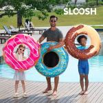 JOYIN Donut Pool Float with Glitters 32.5” (3 Pack), Funny Tube Toys for Swimming Pool Party and Donut Party Supplies