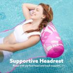 SLOOSH 2 Packs Tropical Leaves Hammock Pool Floats Adults, 4-in-1 Multi-Purpose Inflatable Pool Floats PVC Water Hammock Lounge Floaties (Blue&Pink)