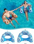 Jasonwell Inflatable Pool Float Chair - 2 Pack Pool Floaties Chair Floats Loungers for Swimming Pools Floating Lounger with Cup Holders Toy Party Floaties for Adults L