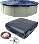 Winter Block 18’ ft. Round Pool Winter Cover for Above Ground Pools - 8-Year Warranty, Cold and UV Resistant, Weatherproof and Durable, Winch & Cable Included