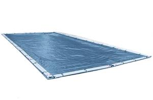 Robelle 20 x 40 ft Heavy Duty Blue Winter Pool Cover for Inground Pools, 5 ft Overlap (25 x 45 ft Cover Size), Solid 8 x 8 Scrim, 2.36 oz/yd2, 10-Year Warranty, Style: 352040R
