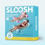 SLOOSH 2 Packs Tropical Leaves Hammock Pool Floats Adults, 4-in-1 Multi-Purpose Inflatable Pool Floats PVC Water Hammock Lounge Floaties (Blue&Pink)