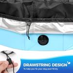 Tufmunb 63 inch Foldable Dog Pet Bath Pool Cover, Portable Round Collapsible Pool Cover with Oxford Cloth Material and Drawstring Design for Dog Pet Pool, Waterproof and Dustproof (Black)