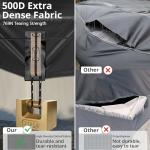 QH.HOME 18 ft Round Pool Cover,Solar Cover for Above Ground Pools - Black Oxford Fabric Heats Water, Blocks Leaves & Sun, Windproof Snug Fit with Patented Ratchet & Weight Rings