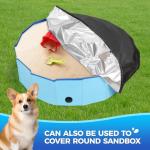 Tufmunb 63 inch Foldable Dog Pet Bath Pool Cover, Portable Round Collapsible Pool Cover with Oxford Cloth Material and Drawstring Design for Dog Pet Pool, Waterproof and Dustproof (Black)