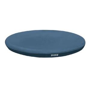 INTEX 28020E Pool Cover: For 8ft Round Easy Set Pools – Includes Rope Tie – Drain Holes – 12in Overhang – Snug Fit