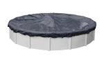 Robelle 24 ft Blue Winter Pool Cover for Above Ground Pools, 3 ft Overlap (27 ft Cover Size), Solid 7 x 7 Scrim, 2.2 oz/yd2, 8-Year Warranty, Style: 3624