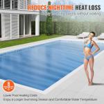 VEVOR Solar Pool Cover, 32 x 16 ft Rectangle Solar Blanket for Pools, 16 mil Solar Covers for Inground Above Ground Swimming Pool Solar, Blue