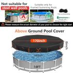 14Ft Round Pool Cover [2025 Upgraded Super Windproof] -Winter Pool Covers for Above Ground Framed Pools(Not for Steel Wall Pool), 500D One-Piece Tear Resistant Pool Cover with Quick Tightening Ratchet
