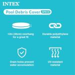 INTEX 28020E Pool Cover: For 8ft Round Easy Set Pools – Includes Rope Tie – Drain Holes – 12in Overhang – Snug Fit
