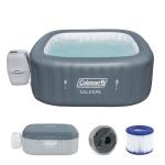 Coleman Hawaii 4 to 6 Person Inflatable Hot Tub, Square Energy-Efficient Portable Outdoor Spa with 140 AirJets, 71" x 28"