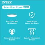 Intex 28015E Solar Pool Cover: for 18ft Round Easy Set and Metal Frame Pools – Insulates Pool Water – Reduces Water Evaporation – Keeps Debris Out – Reduces Chemical Consumption