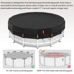 QH.HOME 18 ft Round Pool Cover,Solar Cover for Above Ground Pools - Black Oxford Fabric Heats Water, Blocks Leaves & Sun, Windproof Snug Fit with Patented Ratchet & Weight Rings