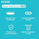 INTEX 28013E Solar Pool Cover: for 15ft Round Easy Set and Metal Frame Pools – Insulates Pool Water – Reduces Water Evaporation – Keeps Debris Out – Reduces Chemical Consumption