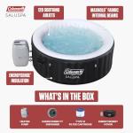 Coleman Miami 2 to 4 Person Inflatable Hot Tub, Round Energy-Efficient Portable Outdoor Spa with 120 AirJets, 71" x 26"
