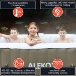 ALEKO Inflatable Hot Tub Spa | Personal High Powered Jetted Bubble | with Fitted Cover and 3 Filters | 160 Gallon | 4 Person Square | Brown | HTISQ4BR