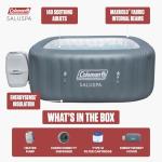 Coleman Hawaii 4 to 6 Person Inflatable Hot Tub, Square Energy-Efficient Portable Outdoor Spa with 140 AirJets, 71" x 28"