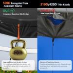 14Ft Round Pool Cover [2025 Upgraded Super Windproof] -Winter Pool Covers for Above Ground Framed Pools(Not for Steel Wall Pool), 500D One-Piece Tear Resistant Pool Cover with Quick Tightening Ratchet