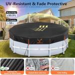 14Ft Round Pool Cover [2025 Upgraded Super Windproof] -Winter Pool Covers for Above Ground Framed Pools(Not for Steel Wall Pool), 500D One-Piece Tear Resistant Pool Cover with Quick Tightening Ratchet