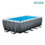 Intex Solar Pool Cover for 18' x 9' Rectangular Frame Outdoor Swimming Pools with Carrying Storage Bag, (Pool Cover Only), Blue