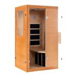 Real Relax Infrared Home Sauna Room 1 Person, Compact Hemlock Wooden 950W Low EMF 6 Heating Plates FAR Infrared Indoor Sauna for Home