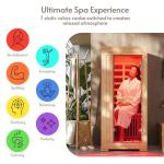 ENSTVER Infrared Wood Sauna 5.4Ft 1 Person, Luxury Full Spectrum Far Infrared Sauna Features Low EMF 1240w 7-Light Dynamic & Music Speakers, Canadian Hemlock Dry Indoor Saunas for Home & Gym