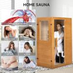 Real Relax Infrared Home Sauna Room 1 Person, Compact Hemlock Wooden 950W Low EMF 6 Heating Plates FAR Infrared Indoor Sauna for Home