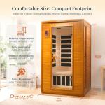 DYNAMIC SAUNAS Andora 2-Person Low EMF FAR Infrared Sauna with Red Light Therapy & Bluetooth Speakers | Personal Indoor Dry Heat Sauna for Home & Gym – Made from Canadian Hemlock