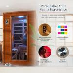 DYNAMIC SAUNAS Andora 2-Person Low EMF FAR Infrared Sauna with Red Light Therapy & Bluetooth Speakers | Personal Indoor Dry Heat Sauna for Home & Gym – Made from Canadian Hemlock