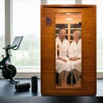 DYNAMIC SAUNAS Andora 2-Person Low EMF FAR Infrared Sauna with Red Light Therapy & Bluetooth Speakers | Personal Indoor Dry Heat Sauna for Home & Gym – Made from Canadian Hemlock