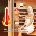 SunSwell Wood Infrared Sauna, 1 Person Traditional Red Light Sauna, Canadian Hemlock Indoor Dry Sauna Spa Room for Low EMF with Bluetooth Speakers and Control Panel, 32.67"x 27.55"x 59.44"