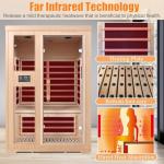 Pre-Sale 2-Person Infrared Sauna, Indoor Home Sauna Room Hemlock Wood Sauna Low EMF Far Infrared Heating with Tempered Glass Door Bluetooth Speakers (Pre-Sale Card)