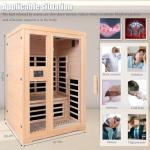 Pre-Sale 2-Person Infrared Sauna, Indoor Home Sauna Room Hemlock Wood Sauna Low EMF Far Infrared Heating with Tempered Glass Door Bluetooth Speakers (Pre-Sale Card)