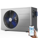 Varpoolfaye 40000 BTU Electric Pool Heater For Inground Pools 12000 Gallon Swimming Pool Heat Pump Above Ground Pool Heater Heating Cooling WiFi Control Schedule 220V