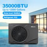 MICOE 35,000 BTU Smart Swimming Pool Heat Pump, Electric Pool Heater for 12,000 Gallons Above Ground & Inground Pools, App-Controlled Heating & Cooling, 220–240V