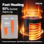 MICOE 35,000 BTU Smart Swimming Pool Heat Pump, Electric Pool Heater for 12,000 Gallons Above Ground & Inground Pools, App-Controlled Heating & Cooling, 220–240V